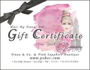 Pink Sapphire Boutique and Dana & Co. Gift Certificate