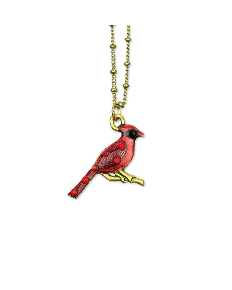 Red Cardinal Bird Necklace