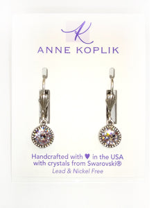 Silver Leverback Swarovski Crystal Drop Earrings - Crystal